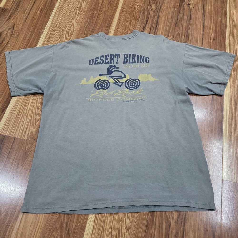 Gildan Red Rock Bicycle Company Shirt Mens XL Gray Desert Biking Utah Tee